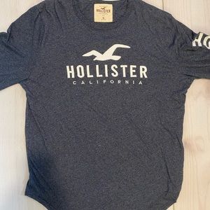 Hollister crew neck long sleeve navy blue shirt